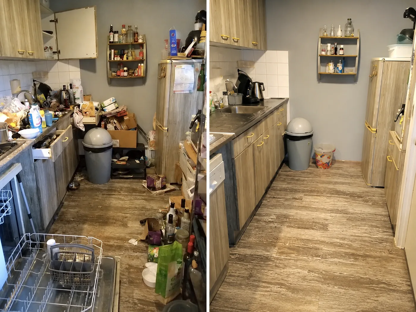 Before and after professional kitchen cleaning